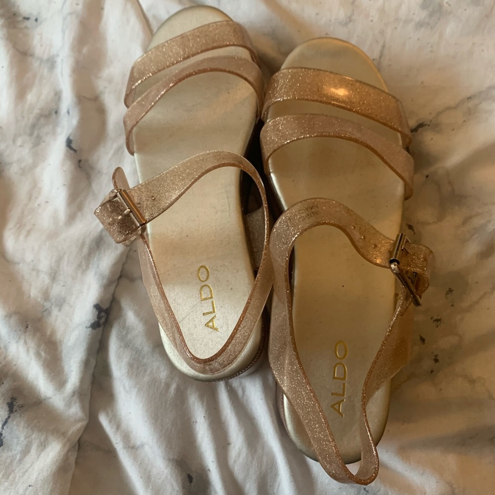 Gold platform sandals